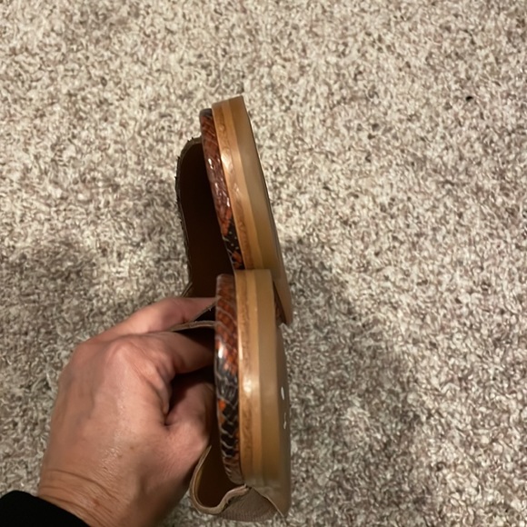 MADEWELL The Emilia Snakeskin Mule Slip On Leather Sandals Burgundy Black NEW - Picture 5 of 6